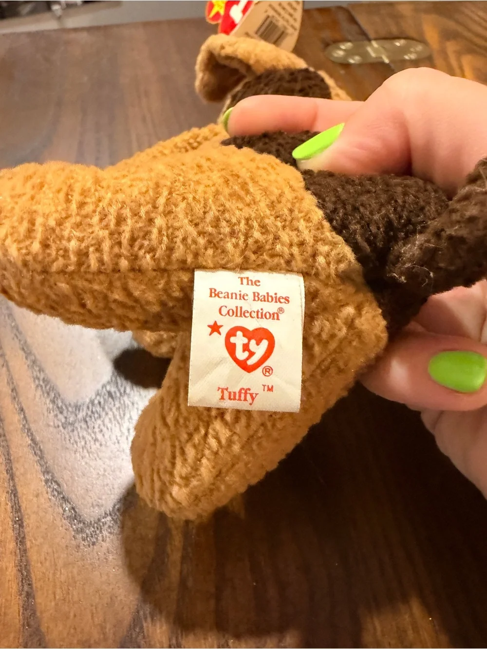 1996 Ty Beanie Baby Brown Plush Puppy - Soft Collectible Dog
